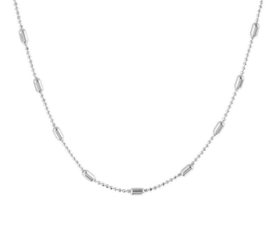 YO&NO - Ketting - Zilver - Ballchain - Staafjes -  2,0 mm -  40 + 4 cm - Sieraden vrouw - Gerhodineerd - Zilver 925