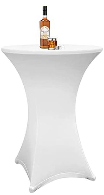 Elastische statafelhoes voor bistrotafels - Ø 70-75 cm - Wit - Perfect voor feesten en evenementen