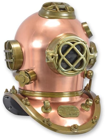 Decoratie - Duikhelm - Messing en koper - 50 cm hoog