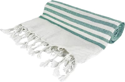 Strandlaken Katoen - Lichtgewicht Handdoek - Ontspannen aan Zee - Anti-zand Textuur - 90 x 170 cm - Groen