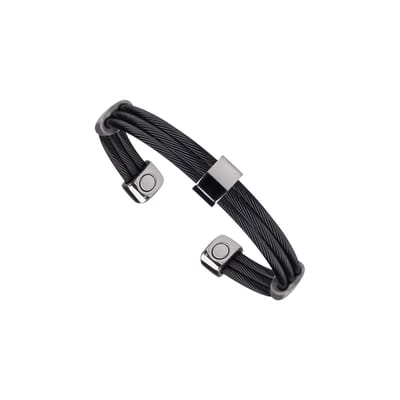 Magneet Armband Trio Cable Black Satin-XS
