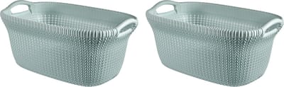 Curver Knit Wasmand - 40 l - set van 2 - Misty Blue