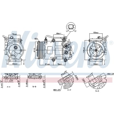 Compressor, airconditioner NISSENS 890655
