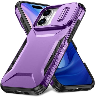 Hoesje Geschikt voor Apple iPhone 17 | Back Cover met Camera Slider | Schokbestendige Case | Camera Cover | Stevig | Paars