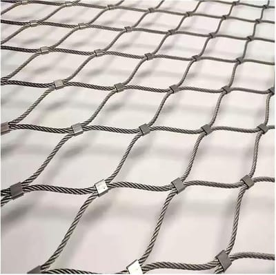 Roestvrijstalen Touwnet - Metalen Gaas - Veiligheid Omheining - Duurzaam 304 Staal - 0.8x2 Meter - Zilverkleurig