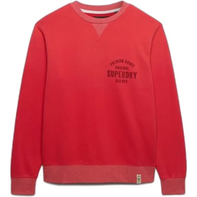 Superdry Block Text Ronde Hals Sweatshirt Red Grootte: M
