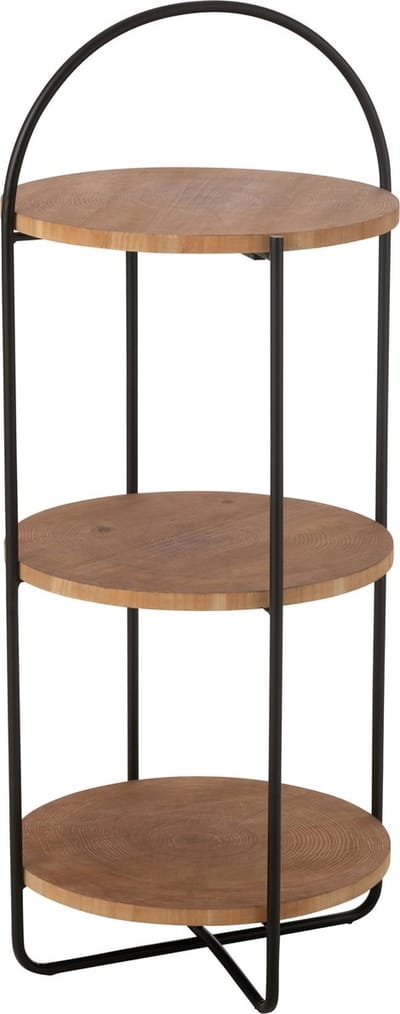 J-Line rek Mia - ijzer - naturel/zwart