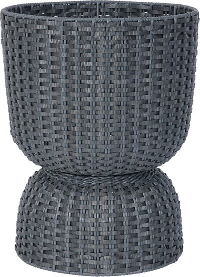 Handed By - Plantenmand - Plantenstandaard - Bloempot - Duurzaam- Handgevlochten - Handed By Twist Diabolo maat medium - donkergrijs- dark grey