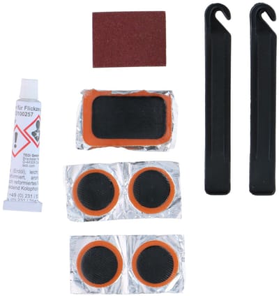 Dunlop Fietsband Reparatieset 9-delig – Binnenband Plakset met Bandenlichters en Opbergdoos
