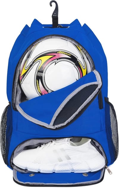 Trekkoord Sporttas met Schoen Compartment en Nat Vak - Voetbal & Basketbal Rugzak - Indigo Blauw