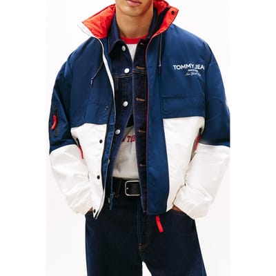 Tommy Hilfiger Colorblock Windbreaker Dark Night Navy/multi Größe: S | Bomberjacken Outlet | Herren | Schwarz