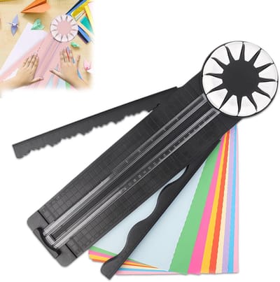 Papier Craft Snijder - Ambachtelijke Trimmer - Kaarten Maken - 12 Snijpatronen - A4 Formaat - Zwart