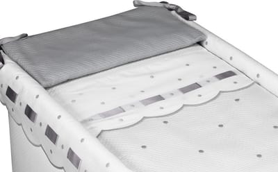 Don Algodon Wiegbekleding Zoe 70 X 45 Cm Katoen Wit/grijs