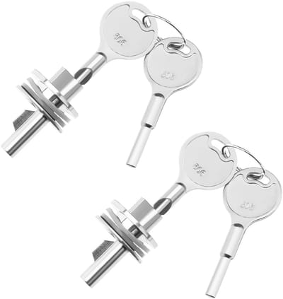 Allecto - Glazen Deursloten - Sieraden Display Sloten - Zilver - Veiligheid - 2 Sets met Sleutels - Geschikt voor Vitrines en Kastdeuren
