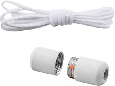 Elastische Geen-Stropdas Schoenveters – Halve Cirkel Ontwerp – Wit – Quick Lazy Veters met Metalen Slot – Voor Kinderen en Volwassenen – Sneakers Schoenveters