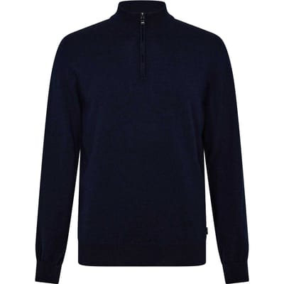 Boss Fijn gebreide herentrui Ebenji (Donkerblauw)