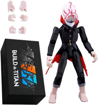 Build-a-Titan™ Ten Katura – Donkere Anime Actiefiguur – Griezelig & Duister Design – Volledig Gemonteerd – Verwisselbare Onderdelen – 13 cm
