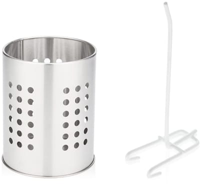 Dailygoods- Eetstokjeshouder Roestvrij Staal - Bestekhouder - Keukengerei Houder - Eetstokjes Opberggereedschap - Multifunctioneel - 12 x 15 cm
