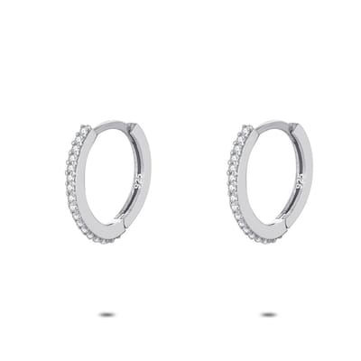 Twice As Nice Oorbellen in zilver, oorring, zirkonia, 16 mm