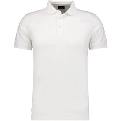 Ragman Pima Cotton Uni Color Polo Bottom Rib Wit / male