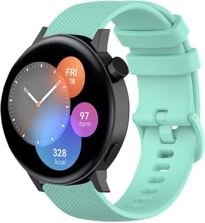 Strap-it Luxe siliconen bandje - geschikt voor Huawei Watch GT 2 42mm / GT 3 42mm / GT 3 Pro 43mm - aqua