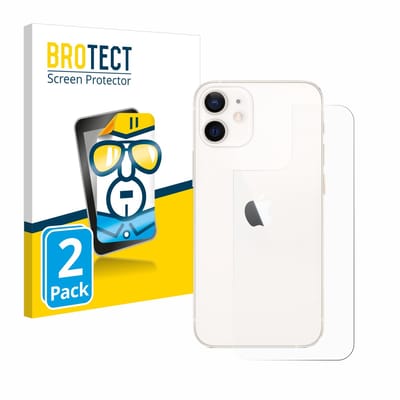 BROTECT - Screenprotector voor Apple iPhone 12 mini (Achterkant) - Folie Beschermfolie transparant 2 Stuks