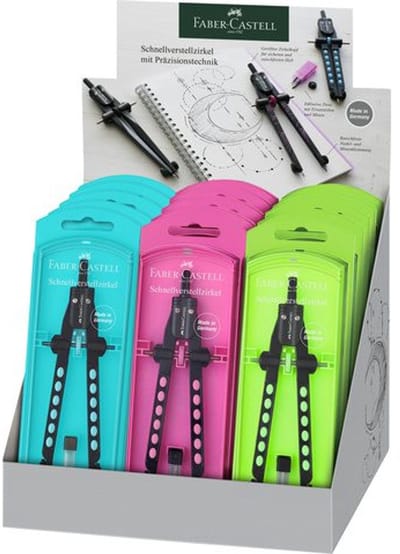 Faber Castell Snelverstelpasser Faber Castell Neon assorti display 15 stuks