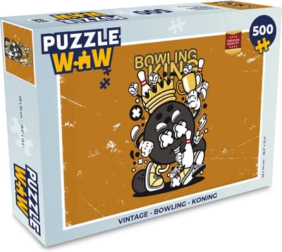 Puzzel Vintage - Bowling - Koning - Legpuzzel - Puzzel 500 stukjes