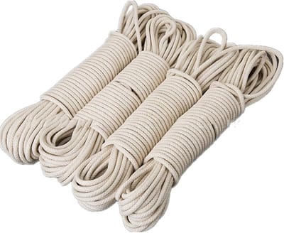 Katoenen Touw - Vlagtouw Valtouw - Veelzijdig Gebruik - Sterk Duurzaam Materiaal - 100 Meter 20mm - Beige