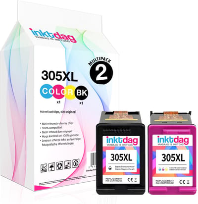 Inktdag Ink Cartridges voor hp 305 inktcartridges XL Black and Colour HP 305 XL for HP DeskJet 2700 2710 2720 2722 DeskJet Plus 4100 4120 4130 Envy 6000 6010 6020 6032 Envy Pro 6400 6400 644