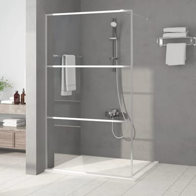 vidaXL - Inloopdouchewand - 115x195 - cm - transparant - ESG-glas - zilverkleurig