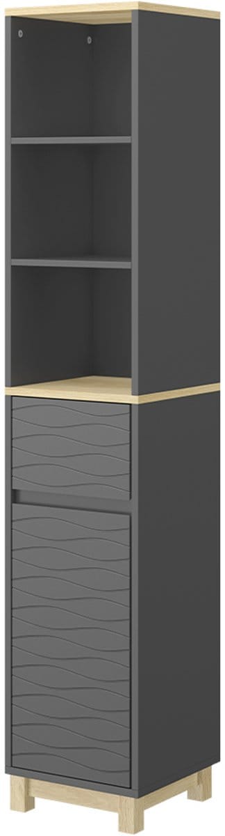 Vicco Livia Badkamermeubels – 30 x 151 cm met lade Antraciet