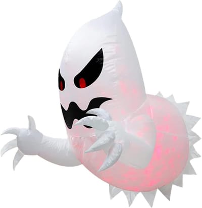 Opblaasbare Geest - Spook Decoratie - Halloween Versieren - Met LED Lampen - Ongeveer 10 Meter - Wit