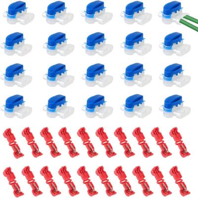 SnelShoppen - Robotmaaiers Kabelconnectors Set - 20 Stuks Waterdichte Kabelconnectors met 40 Stuks Terminals - Perfect voor Robotmaaiers - Kabelclips