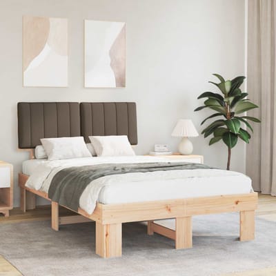 vidaXL - Bedframe - met - Gevoerde - Hoofdbord - Taupe - 120 - x - 190 - cm