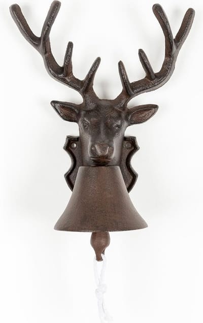 Homescapes Vintage gietijzeren herten design deurbel - antiek bruin