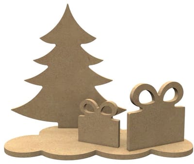 Gomille MDF figuren kerstboom knutselset 24x19 cm decoratie.