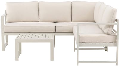 Salvador 1 hoekbank, 1 salontafel beige.