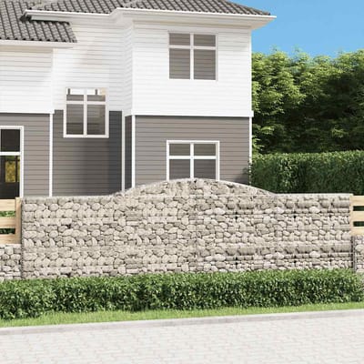 vidaXL - Schanskorven - 6 - st - gewelfd - 400x50x120/140 - cm - ijzer