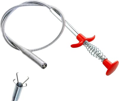 Afvoerslang Grijper - Ontstoppingsgereedschap - Afvoer Reinigen - Flexibele Vierklauw - 76 cm - Zilver