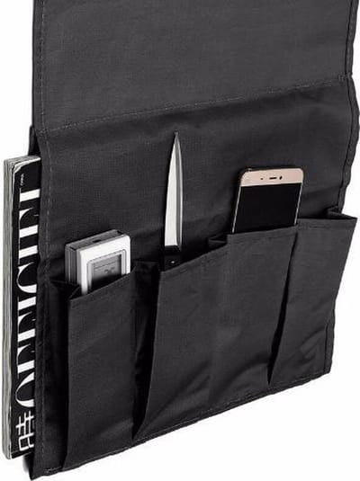 WiseGoods Bankstel Organizer Opbergzak met Afstandsbediening Houder - Armleuning Organizer voor Bank - Zwart 94x32 cm