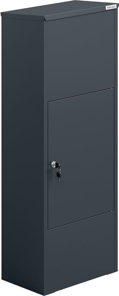 VEEHAUS Rodrygo Pakketbrievenbus XXL Gegalvaniseerd Staal, Wandmontage, Afsluitbaar, 109 cm Hoog, Antraciet