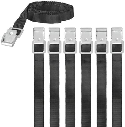 Proplus caravan/camper fietsen spanbanden/sjorbanden/bindriemen - 6x stuks - 100 cm - Auto/caravan/camper fiets accessoires
