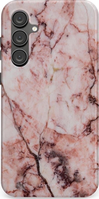 Casetastic hoesje geschikt voor Samsung Galaxy S23 FE - Dubbellaagse bescherming - Koraalrif Marmer - Fashion Case - Lichtroze Perzik