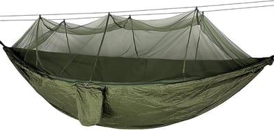 Hangmat met net - Kampeeruitrusting - Buiten ontspannen - Sneldrogend materiaal - 260 x 140 cm - One Color