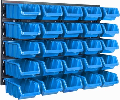 Stapelboxen Wandrek 576 x 390 mm | 25 Stuks | Ruimtebesparende Opberglösung voor Werkplaats en Garage