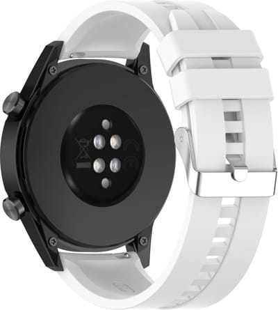 Cadorabo Silicone Bandje 22mm geschikt voor Samsung Galaxy Gear S3 / Gear 2 in WIT - Armband Vervanging polsband geschikt voor Huawei Watch GT geschikt voor Watch 2 Pro geschikt voor Pepple Time en nog veel meer