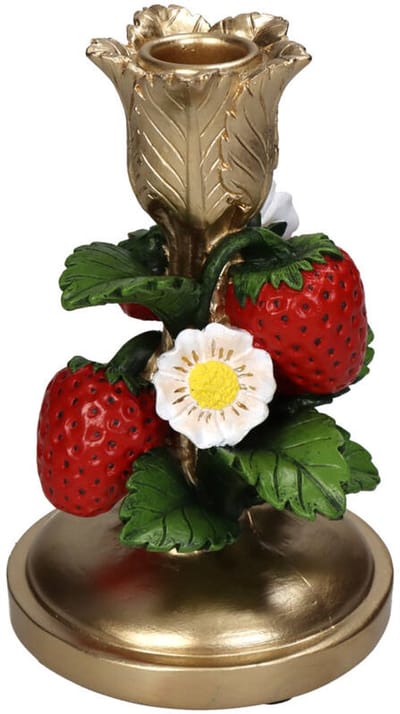 Aardbei kandelaar - 16 cm hoog - Kleurrijke kaarsenhouder