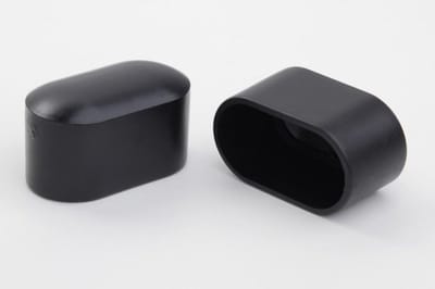 4x Beschermdoppen voor Stoelpoten - Vloerbeschermers Kunststof Zwart 38x20mm