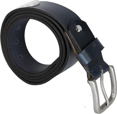 Leren Riem Donkerblauw Van 3,5 cm Breed - Dames Riem Of Heren Riem - Maat 115 cm (Taillemaat tot 100 cm)